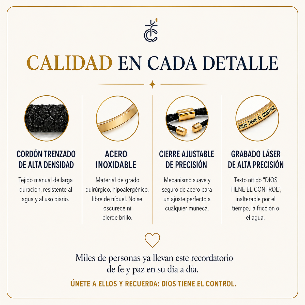 Pulsera "Dios tiene el control"